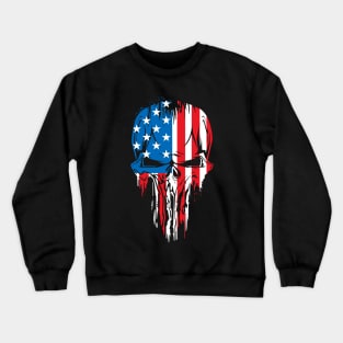 Skull USA flag Crewneck Sweatshirt